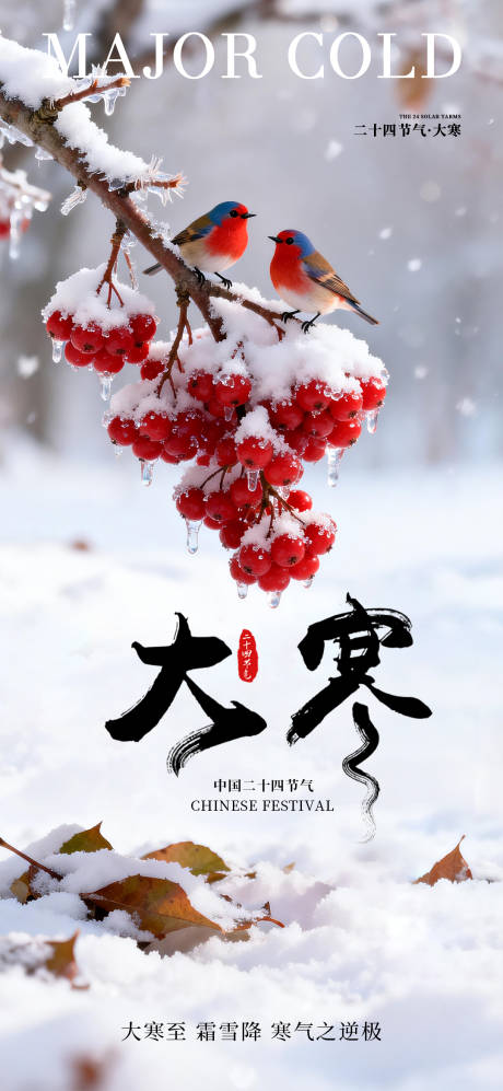 源文件下载【享设计】搜索编号：55660035043317984【大寒二十四节气海报】