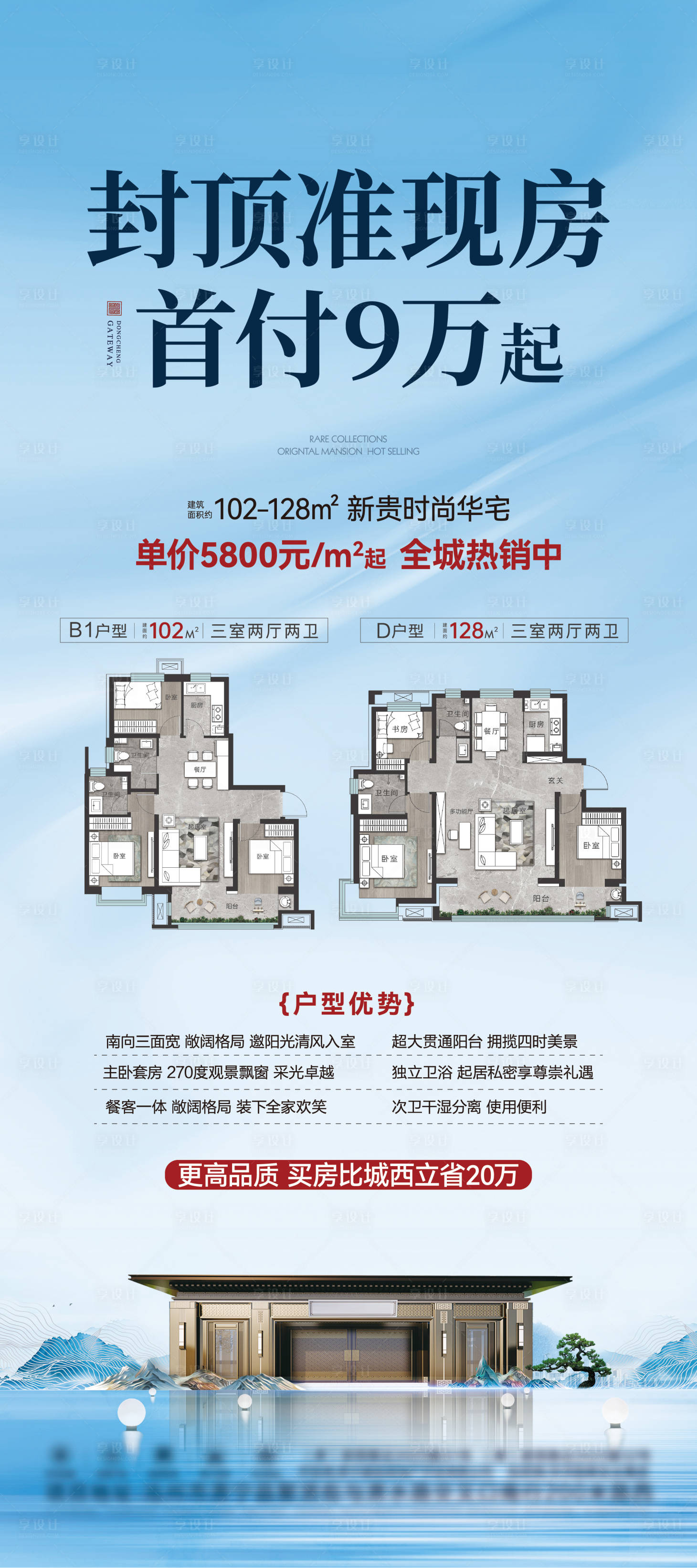 源文件下载【享设计】搜索编号：24850035171534875【地产户型价值点展架】