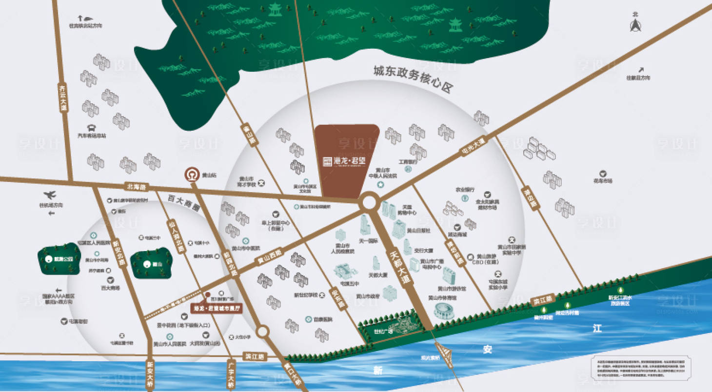 源文件下载【享设计】搜索编号：22320034826432907【黄山区位图】