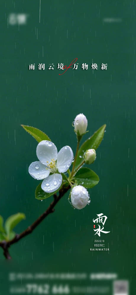 源文件下载【享设计】搜索编号：54750035243524181【地产2026雨水节气推图】