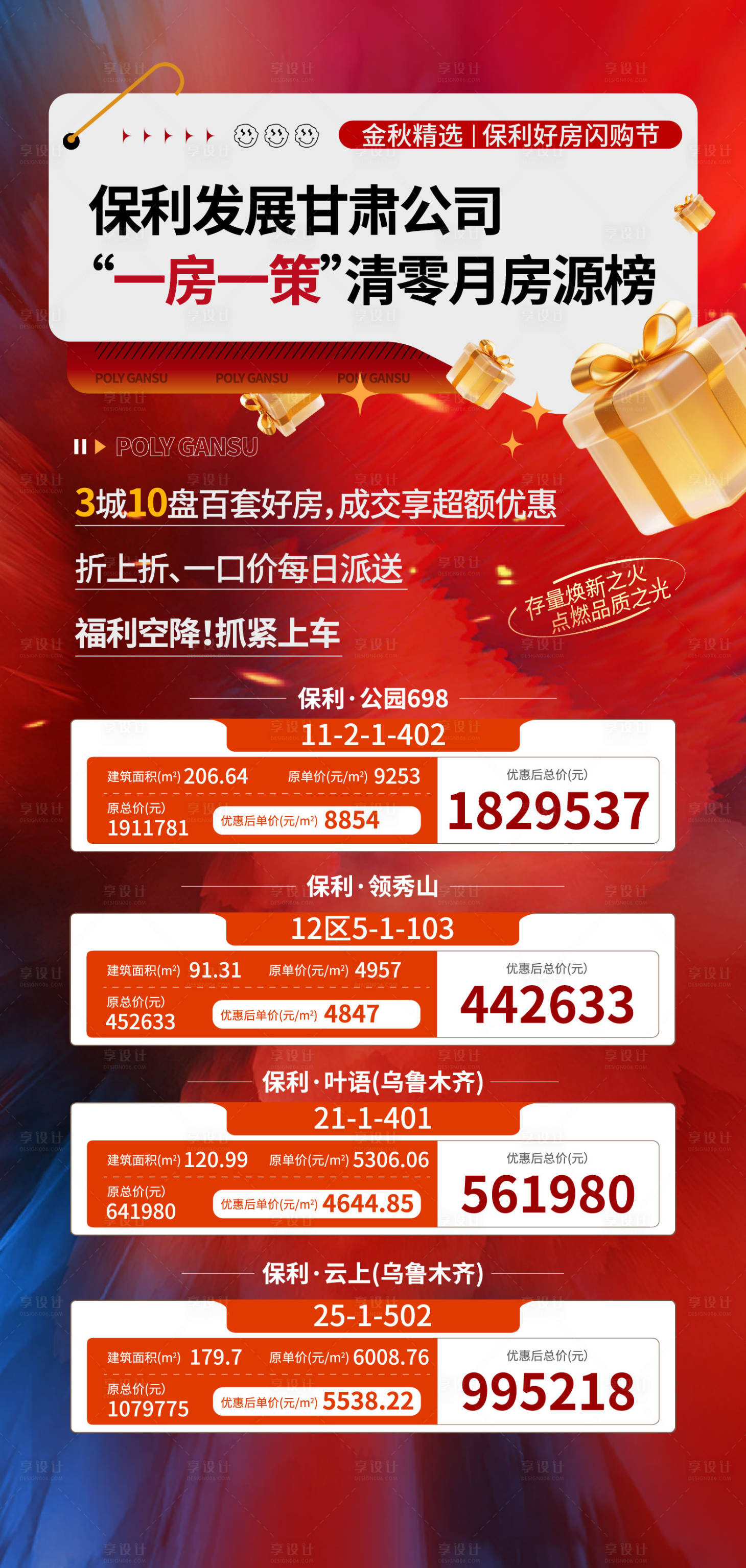 源文件下载【享设计】搜索编号：34820034882081784【红色喜庆特价房活动系列稿】