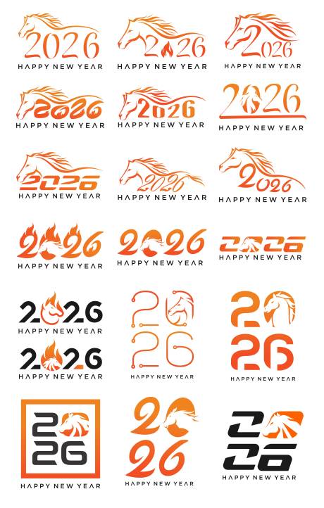 源文件下载【享设计】搜索编号：39080034846495660【2026标题数字马元素合集设计】