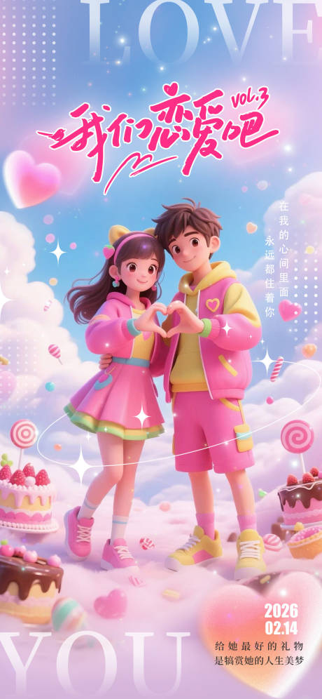 源文件下载【享设计】搜索编号：85700035302493043【情人节海报】