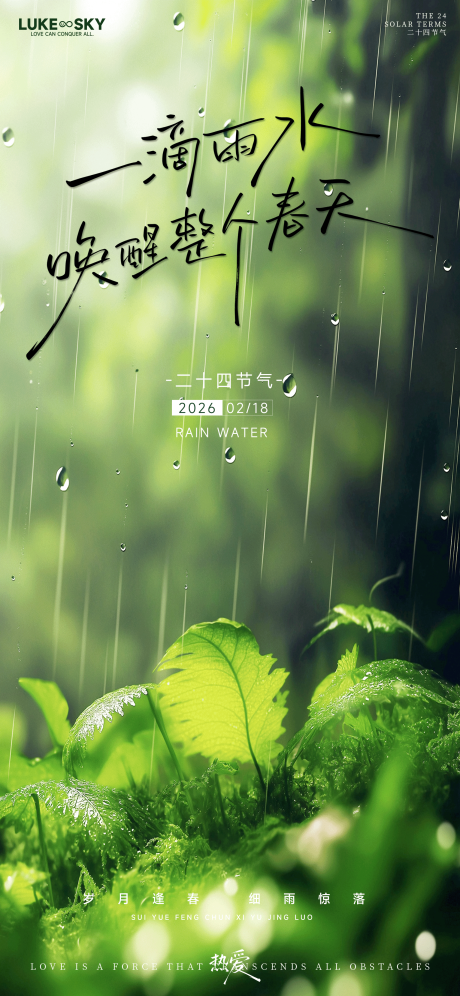 源文件下载【享设计】搜索编号：53340035086672543【雨水节气海报】