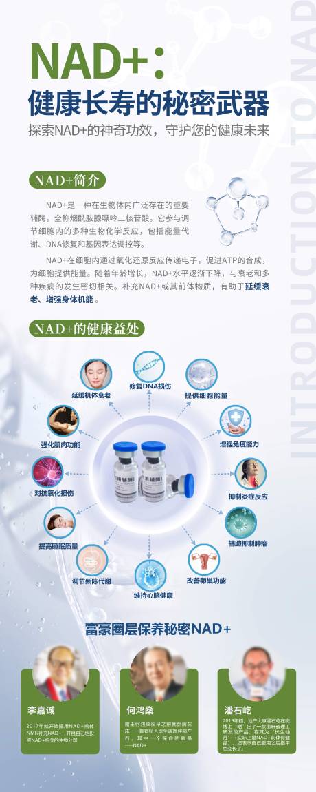 源文件下载【享设计】搜索编号：45010035195701191【NAD+抗衰简介易拉宝】