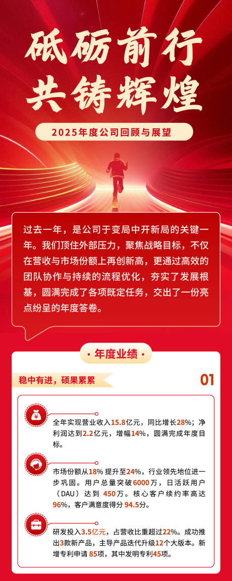 源文件下载【享设计】搜索编号：67700034971703143【红金色喜庆风年终总结长图】