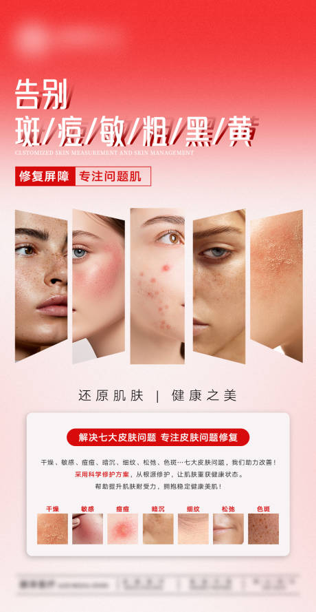 源文件下载【享设计】搜索编号：43240035218026416【7大问题肌宣传海报】