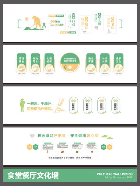 源文件下载【享设计】搜索编号：75500034952137342【食堂餐厅文化墙】