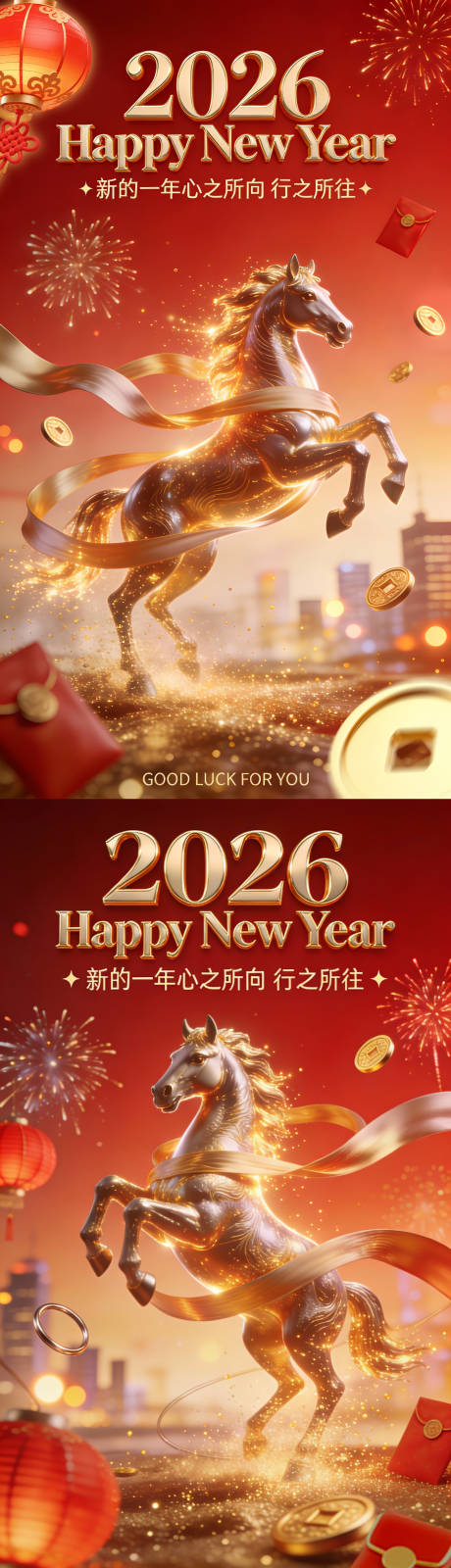 源文件下载【享设计】搜索编号：44350034841403065【3D鎏金风格新年主题海报】