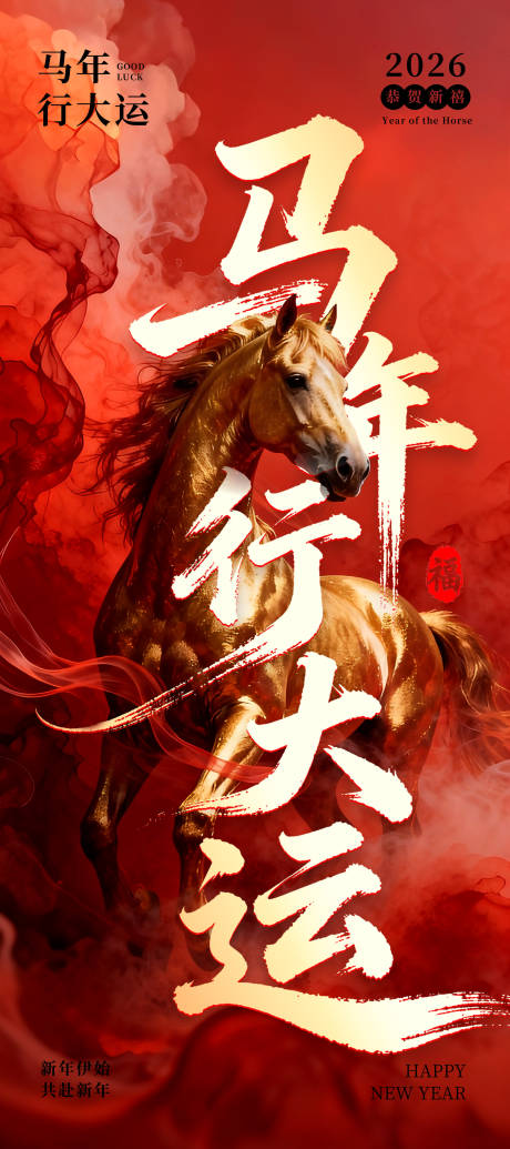 源文件下载【享设计】搜索编号：69720035069463151【马年海报】