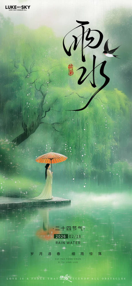 源文件下载【享设计】搜索编号：38720035078413901【雨水节气宣传海报】