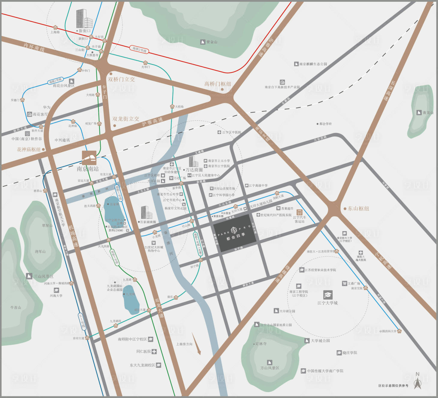 源文件下载【享设计】搜索编号：46430034826415262【南京江宁区区位图】