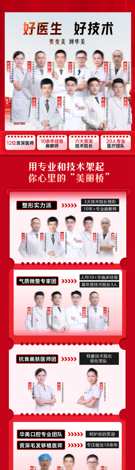 源文件下载【享设计】搜索编号：59690035049982364【整形机构医生专家团介绍长图海报】