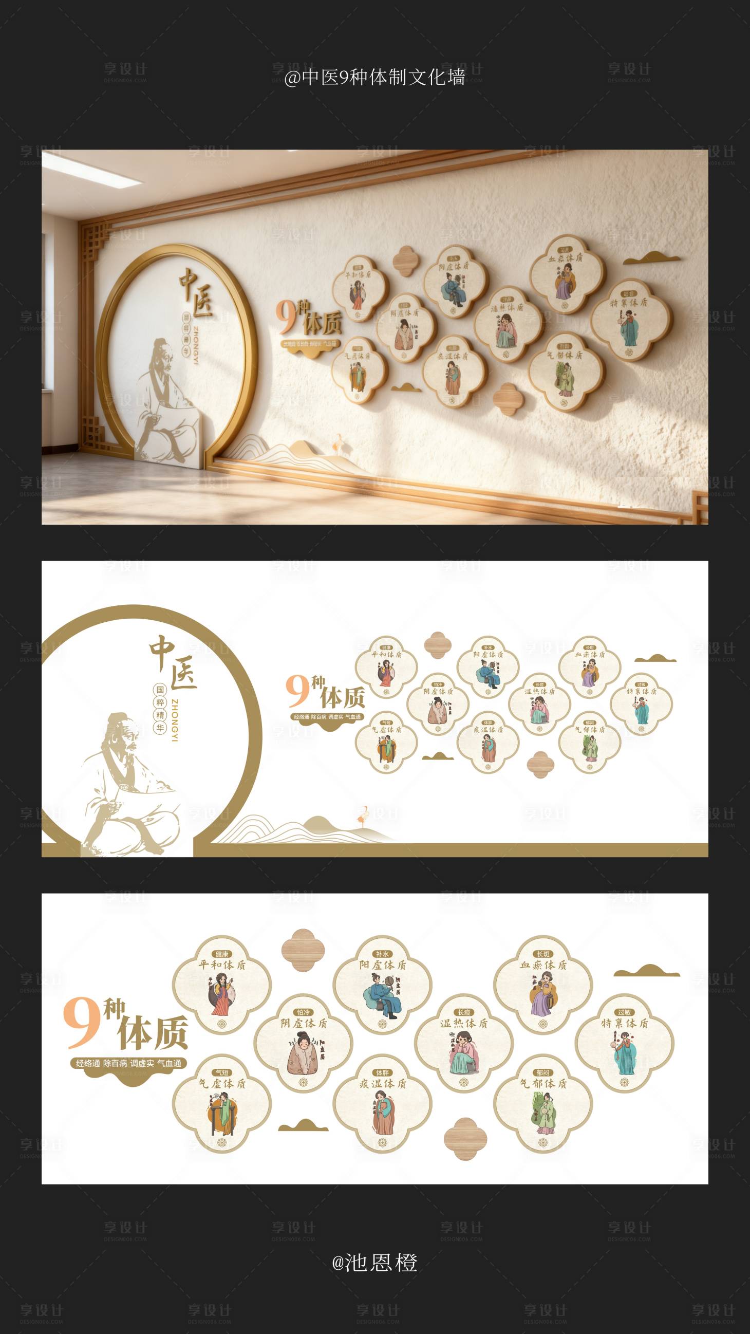 源文件下载【享设计】搜索编号：28710034928177507【中医9种体制文化墙】