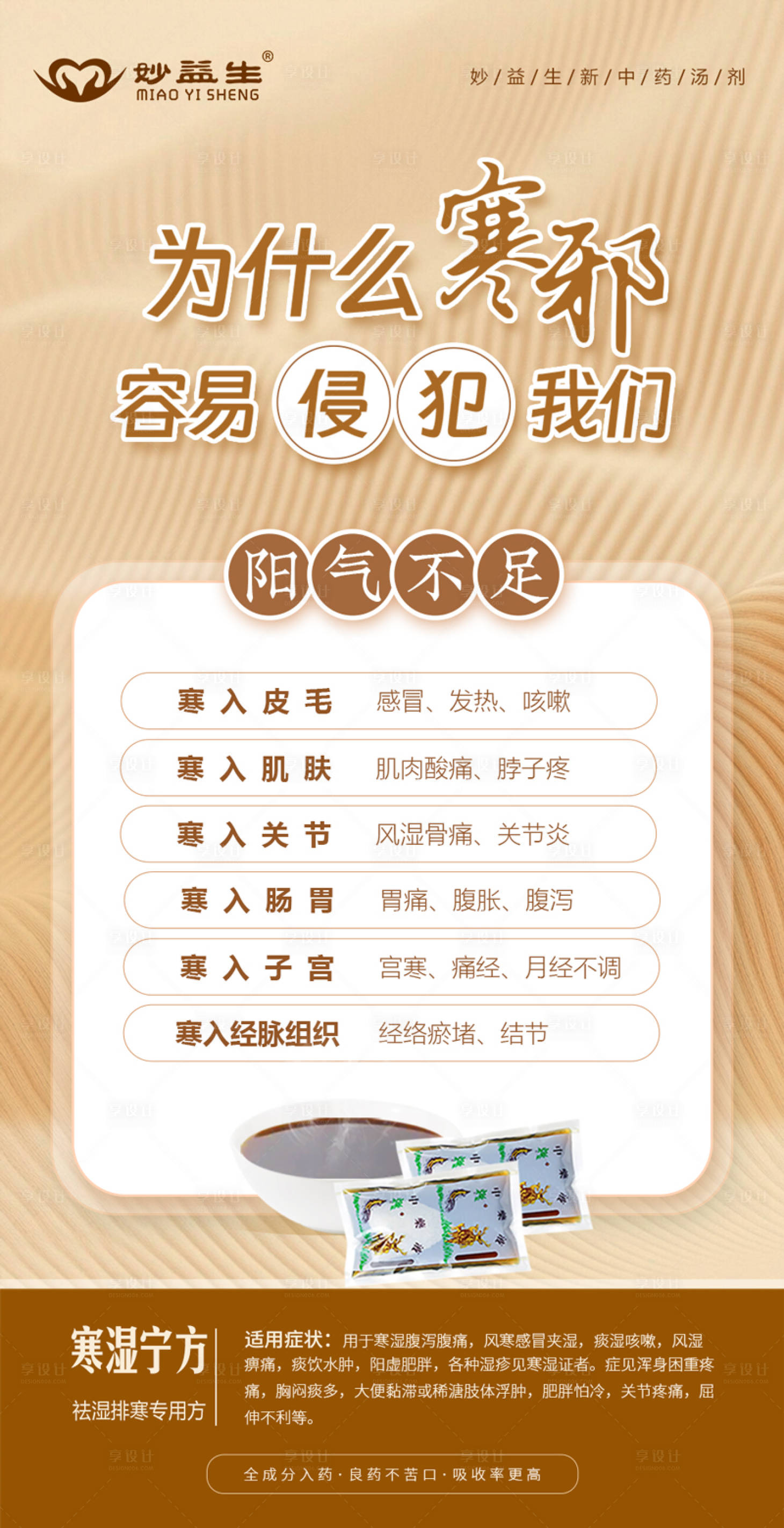 源文件下载【享设计】搜索编号：11210035262457026【寒湿阳气不足海报】