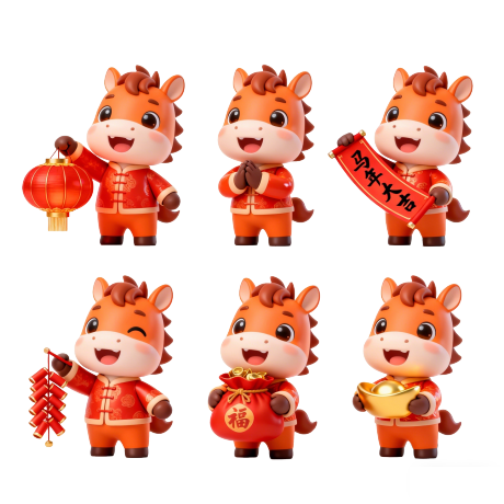 源文件下载【享设计】搜索编号：53160035282001673【马年新年小马ip形象设计】