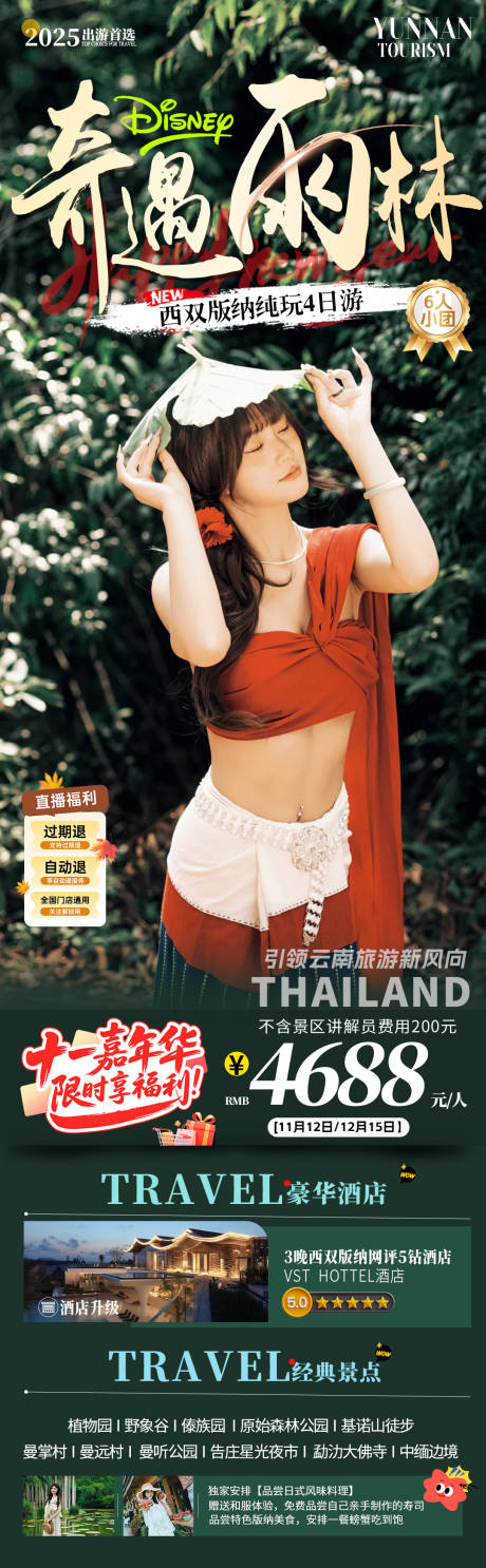 源文件下载【享设计】搜索编号：91510035143575540【云南西双版纳旅游海报】