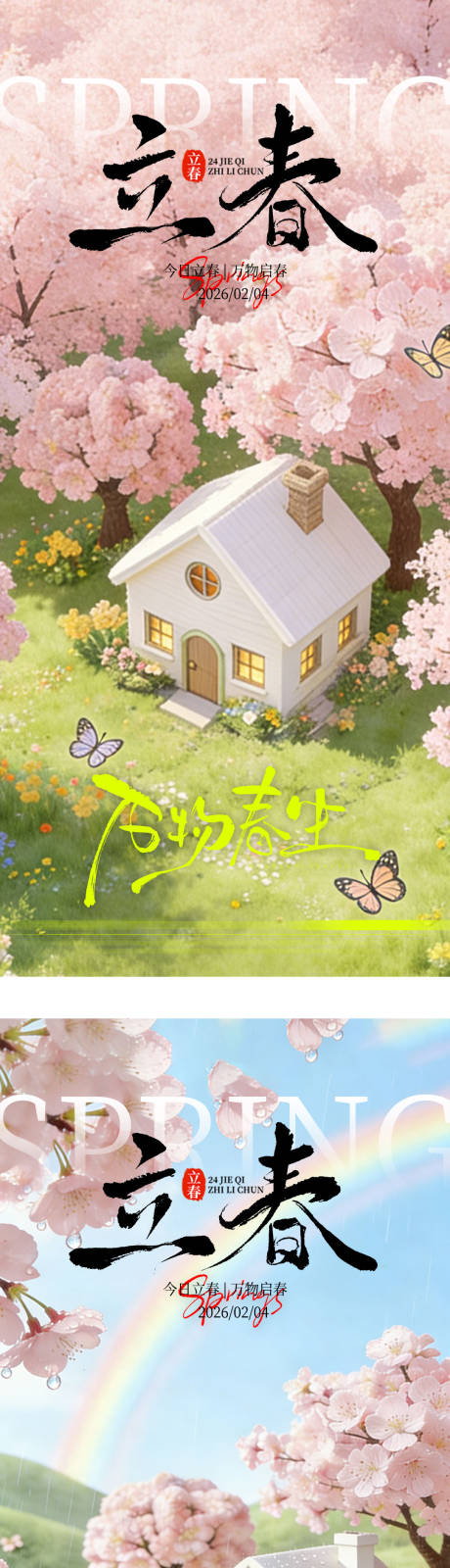 源文件下载【享设计】搜索编号：83660035163346104【立春系列海报】