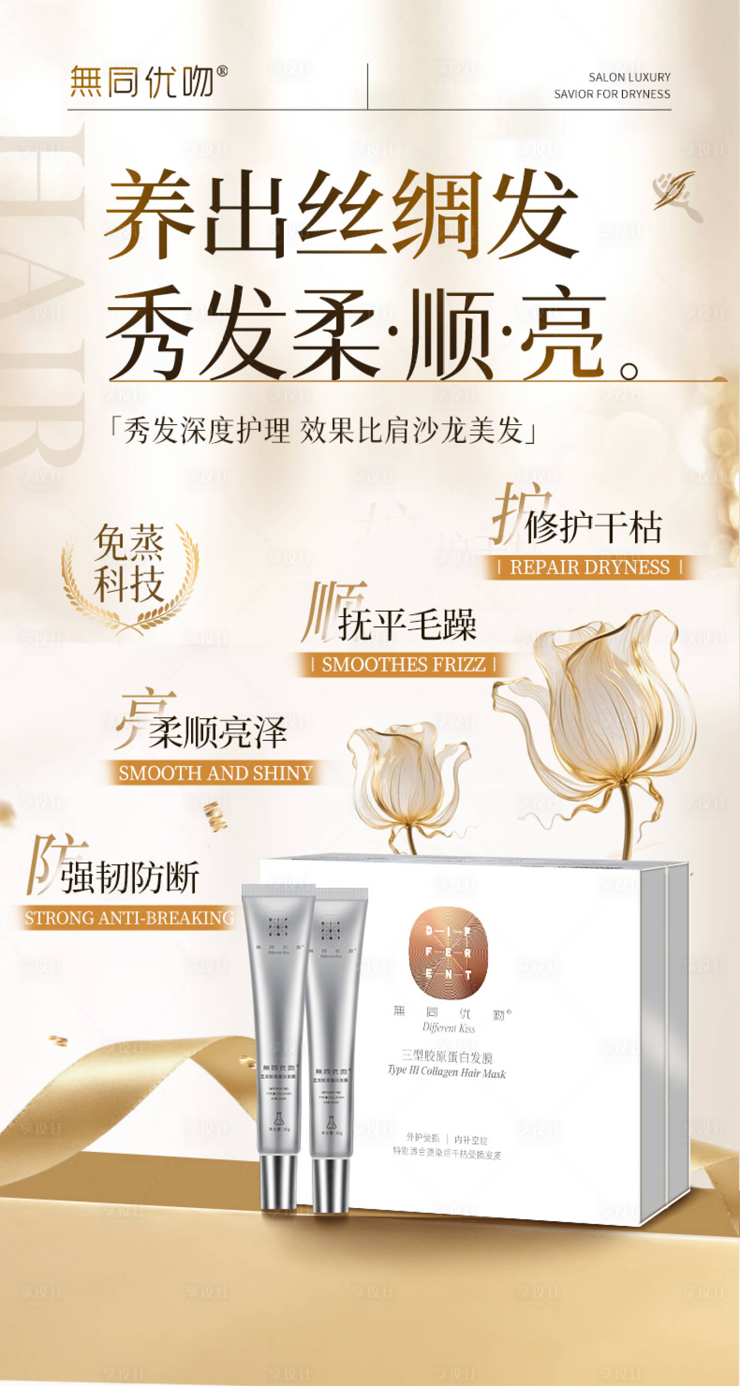 源文件下载【享设计】搜索编号：73380035371841749【发膜功效产品宣传海报】