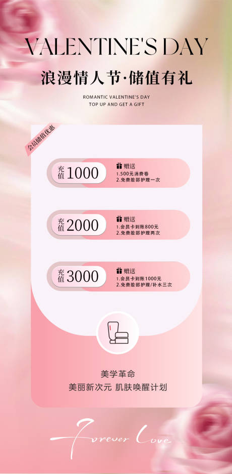 源文件下载【享设计】搜索编号：28570035328418935【情人节美业充值海报】
