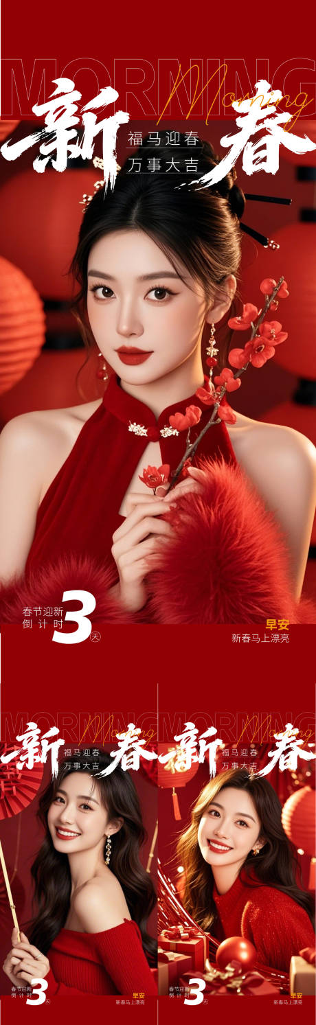 源文件下载【享设计】搜索编号：99180035431705430【医美早安新春海报】