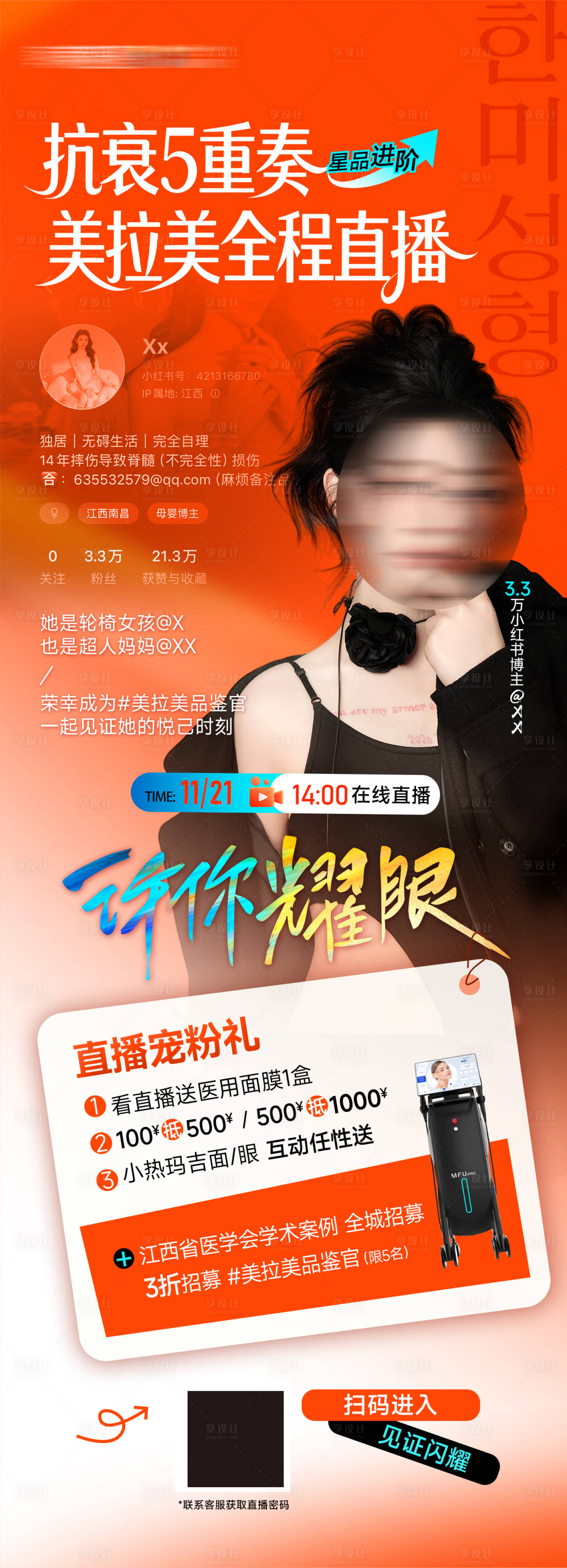 源文件下载【享设计】搜索编号：93890035409555809【医美抗衰5重奏美拉美案例直播长图】