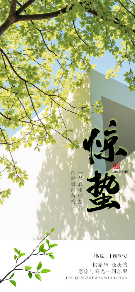 源文件下载【享设计】搜索编号：87530035468015210【春天节气惊蛰实景海报】