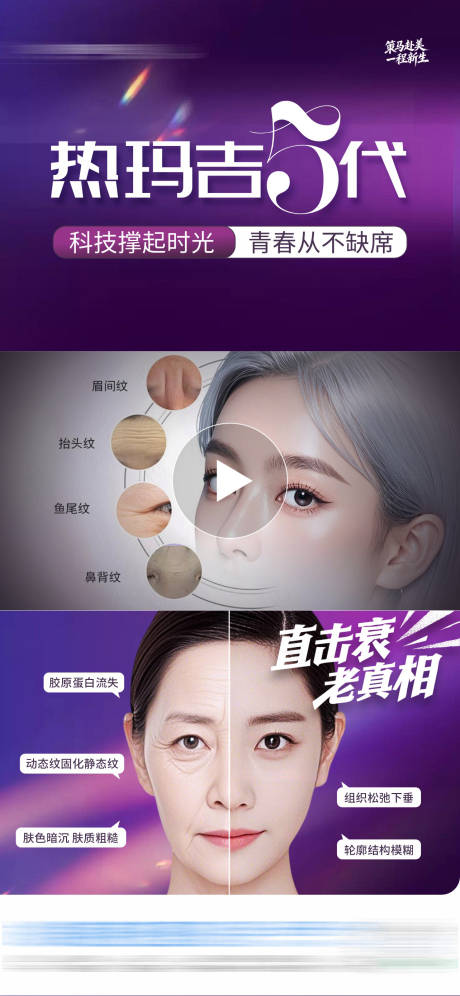 源文件下载【享设计】搜索编号：73690035378018713【医美热玛吉5代仪器抗衰创意视频框海报】