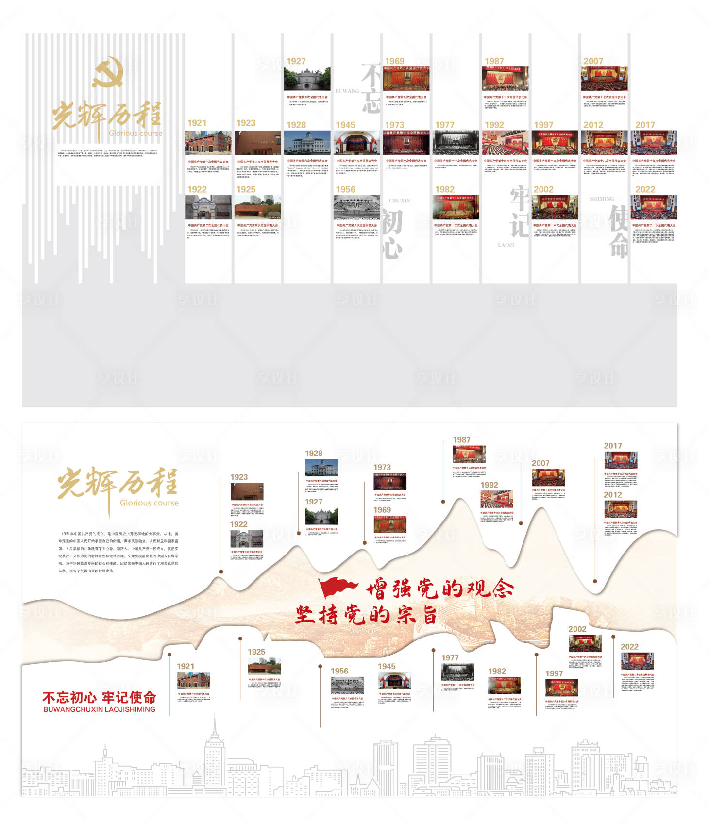 源文件下载【享设计】搜索编号：17780035429124405【党的光辉历程】