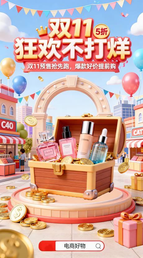 源文件下载【享设计】搜索编号：50300035384811409【电商营销宣传海报】