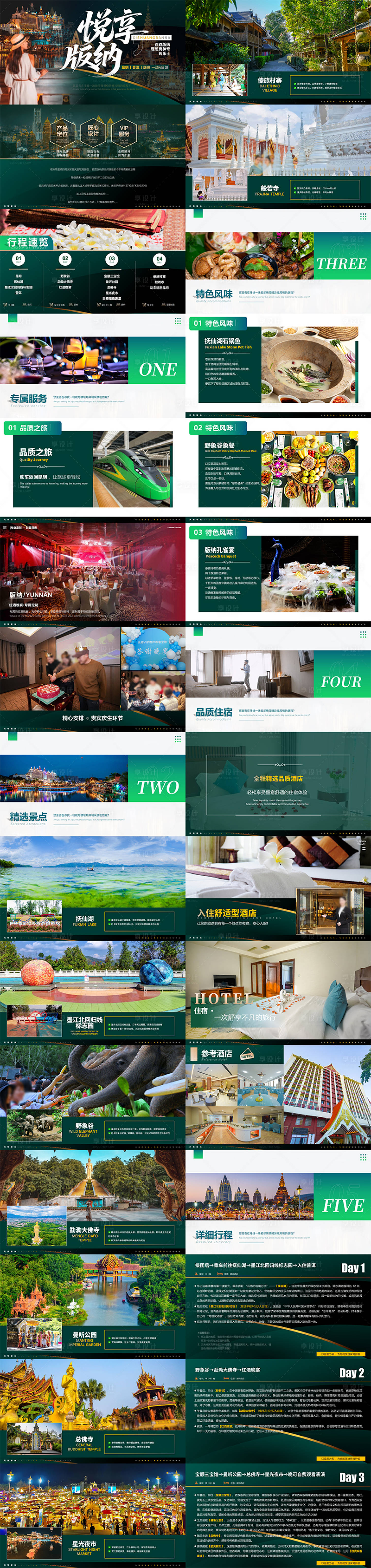 源文件下载【享设计】搜索编号：34250035468045551【版纳旅游行程PPT】