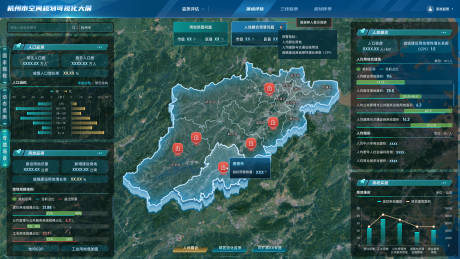 源文件下载【享设计】搜索编号：83760035340762756【杭州市空间规划可视化大屏】