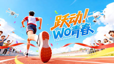 源文件下载【享设计】搜索编号：48520035510217393【开学季春日校园运动会活动展板】