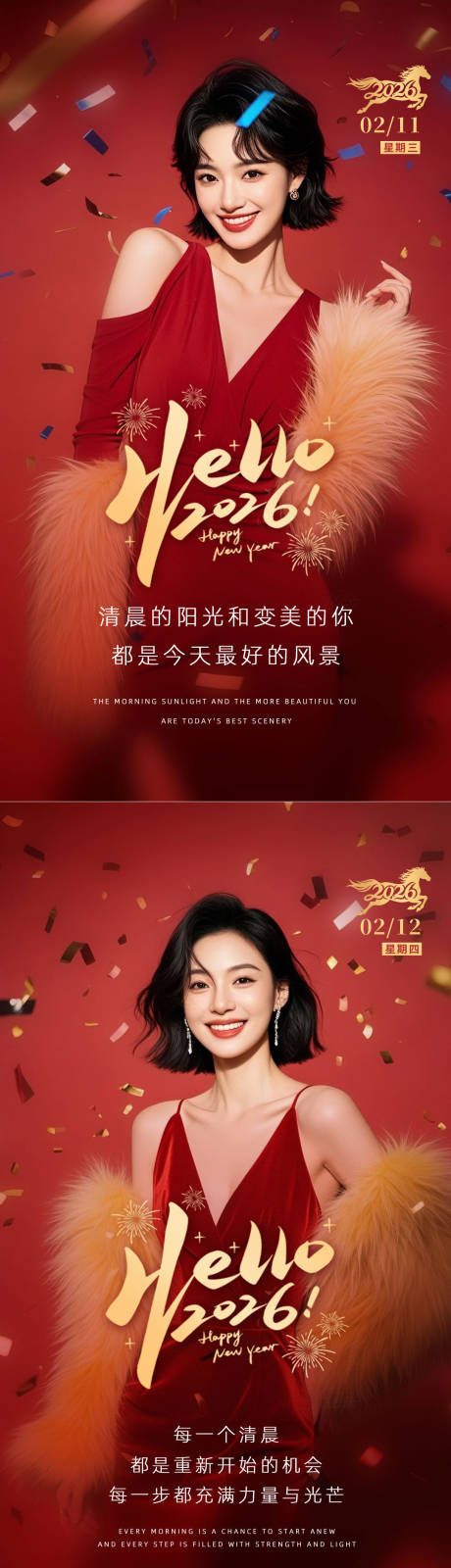 源文件下载【享设计】搜索编号：41790035413699822【美业新年早安图】