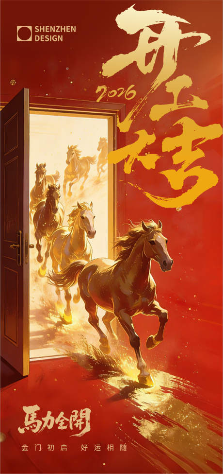 源文件下载【享设计】搜索编号：46810035395326073【2026马年开工海报】