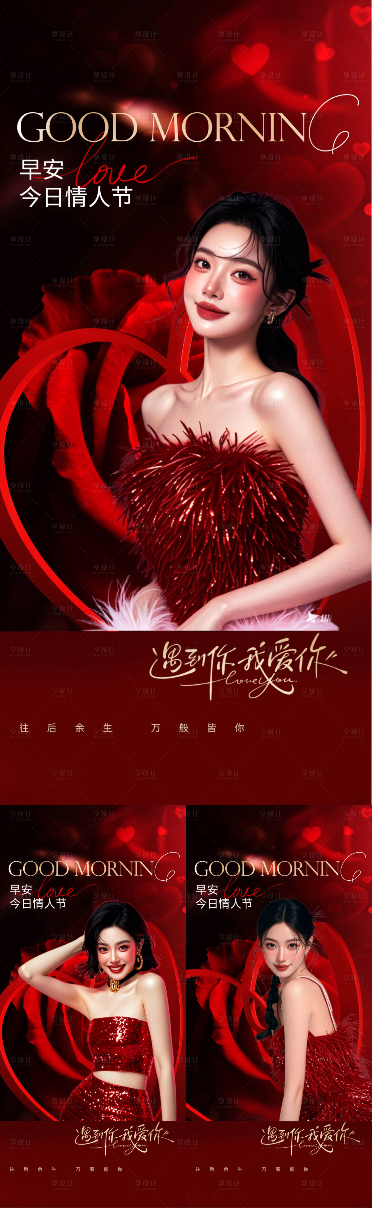 源文件下载【享设计】搜索编号：84530035386179828【医美早安情人节海报】