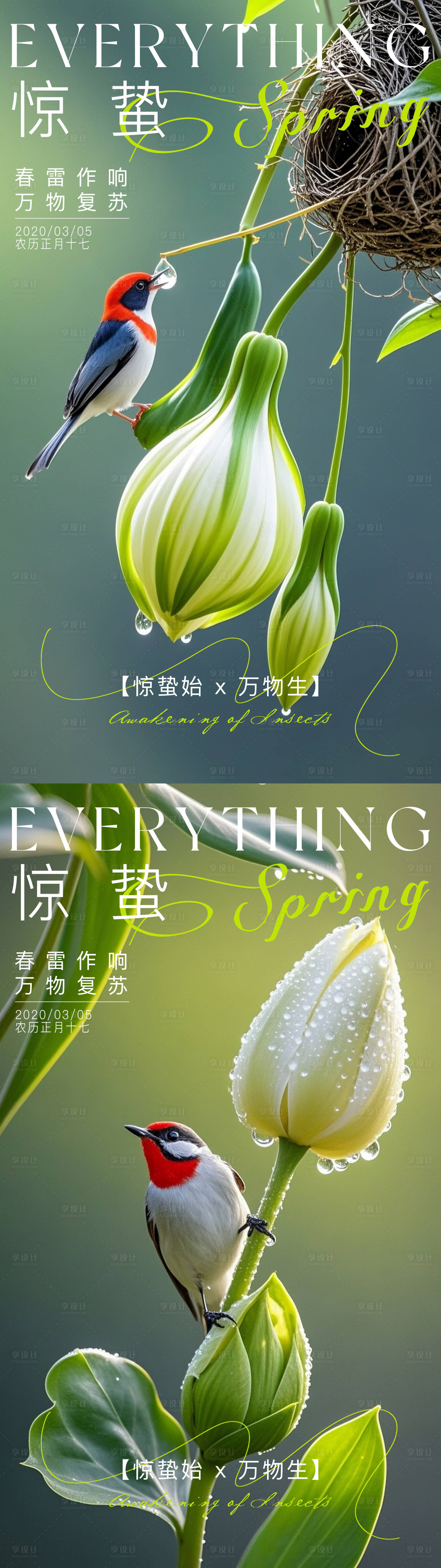 源文件下载【享设计】搜索编号：95860035489178945【惊蛰节气海报】