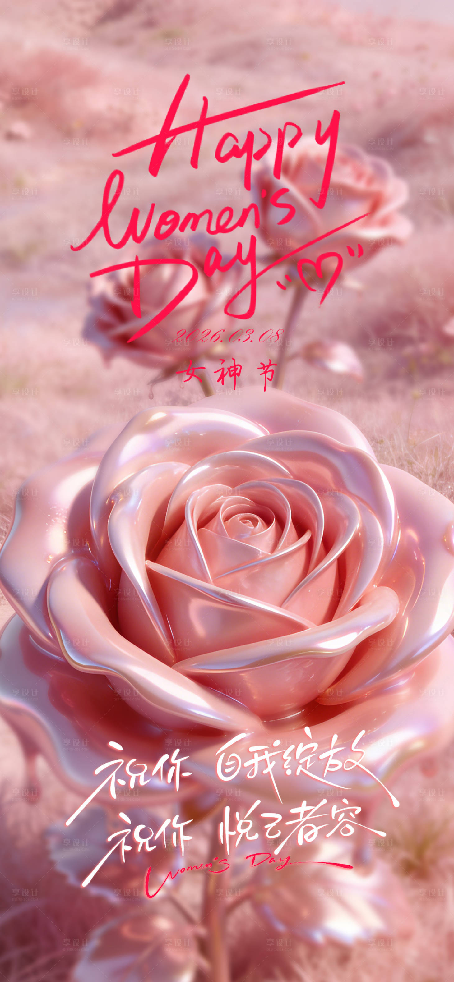 源文件下载【享设计】搜索编号：78180035525721106【女生节创意海报】