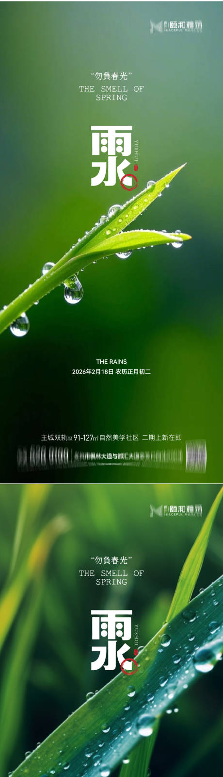 源文件下载【享设计】搜索编号：79520035462441472【雨水节气海报 】