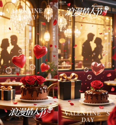 源文件下载【享设计】搜索编号：52350035348527849【情人节蛋糕海报】
