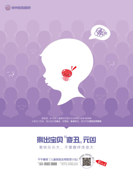 源文件下载【享设计】搜索编号：24400035493618139【儿童腺样体海报】