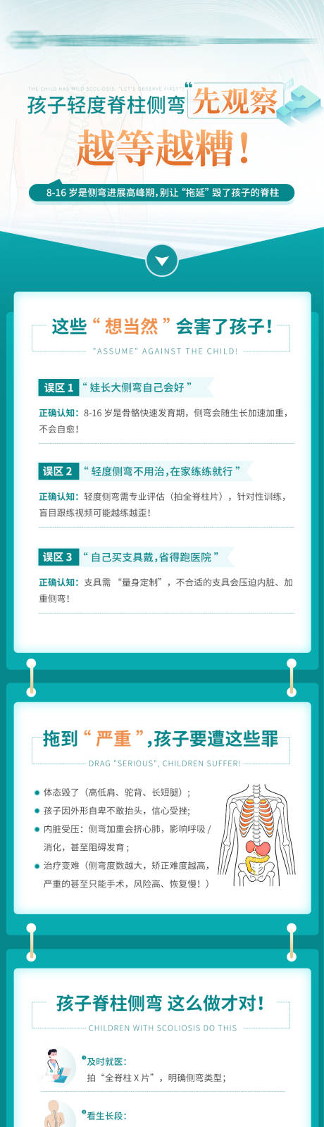 源文件下载【享设计】搜索编号：35080035522845811【青少年脊柱侧弯治疗科普】