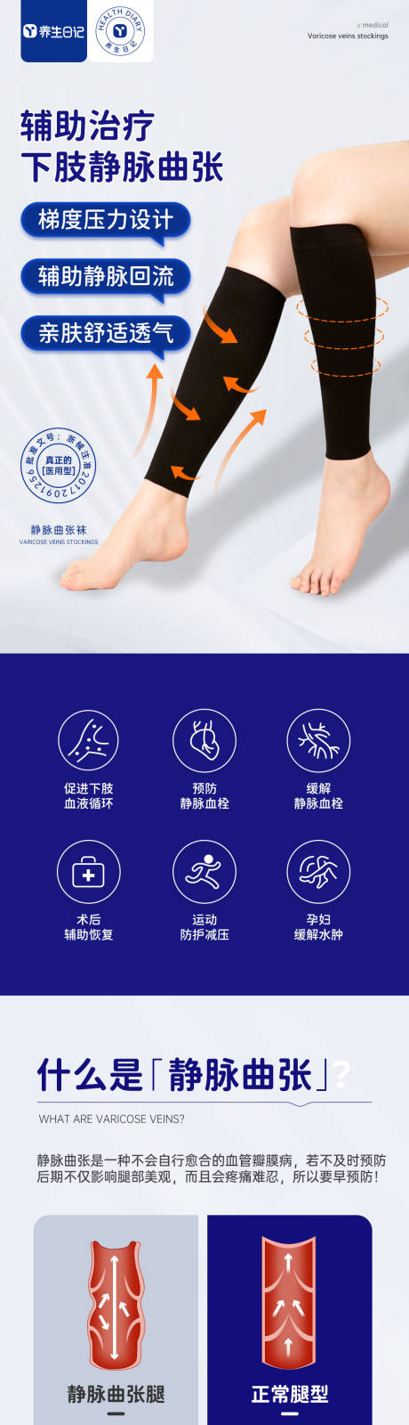 源文件下载【享设计】搜索编号：35080035471496643【静脉曲张袜电商详情页】