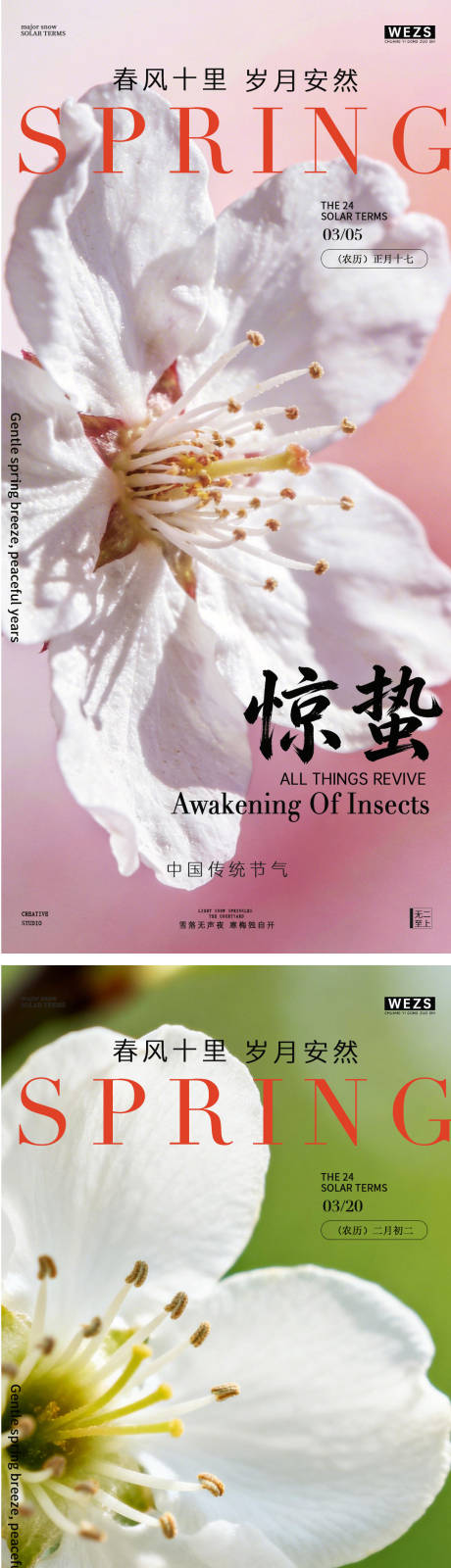 源文件下载【享设计】搜索编号：13050035509074605【惊蛰春分系列海报】