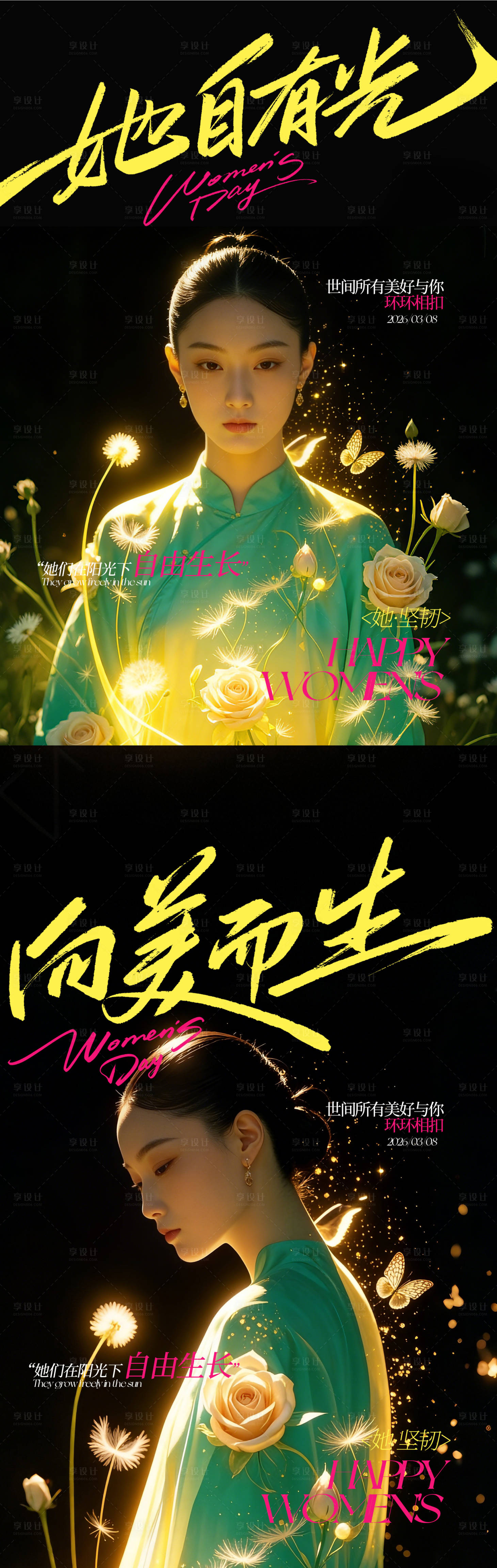 源文件下载【享设计】搜索编号：81090035570339195【38妇女节女神节海报】