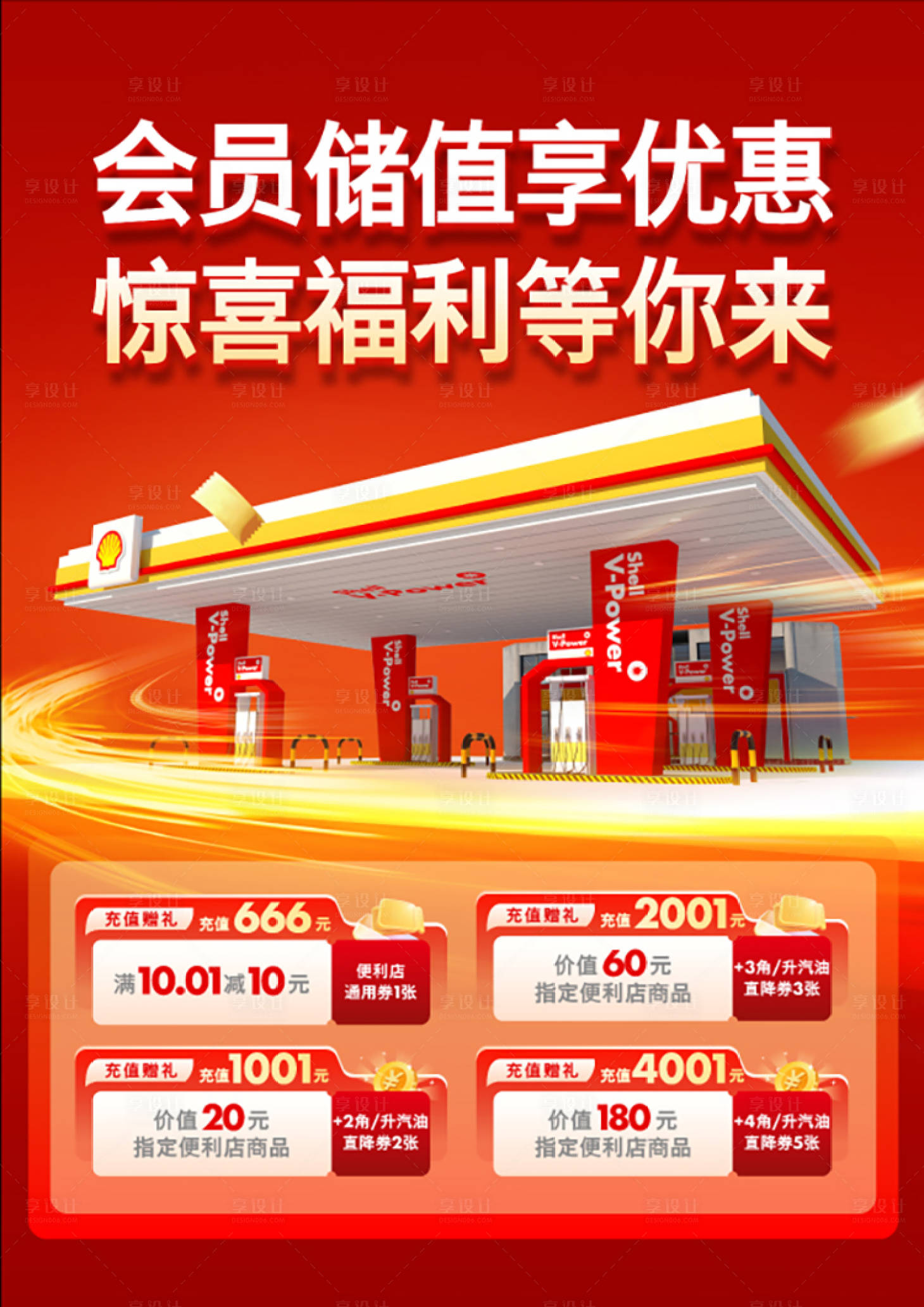 源文件下载【享设计】搜索编号：93580035572982007【加油站促销喜庆海报】