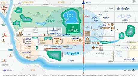 源文件下载【享设计】搜索编号：97210035330398061【地产区位图 简约 绿色】