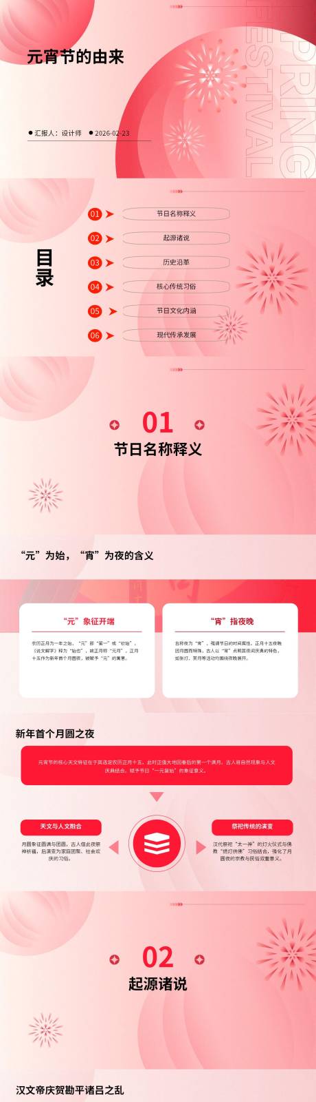 源文件下载【享设计】搜索编号：20430035492582650【元宵节由来PPT】