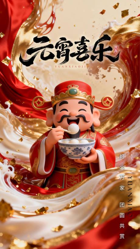 源文件下载【享设计】搜索编号：59870035528452260【元宵汤圆节气年味年俗海报 】