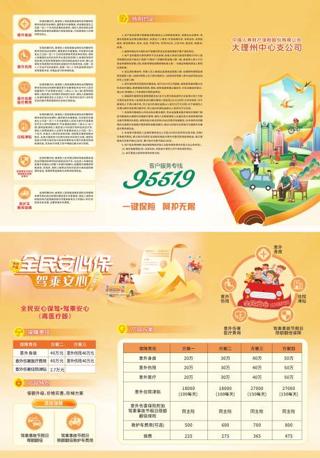 源文件下载【享设计】搜索编号：32850035342607877【保险三折页】